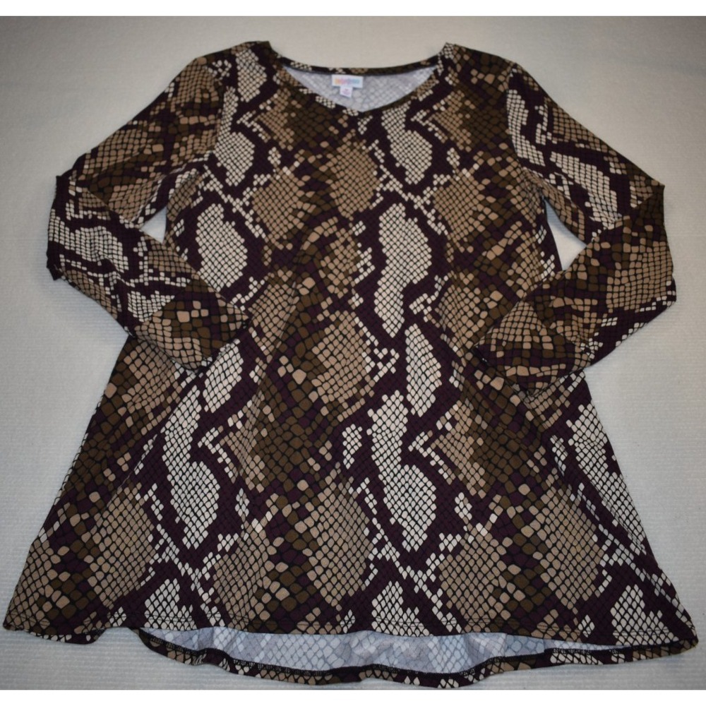 LulaRoe Snakeskin Small Elizabeth Long Sleeve Top M Animal Snake Print